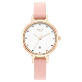 Titan Women's Watch Raga White Dial Pink Leather Strap Watch, 2666WL01