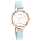 Titan Women's Watch Raga White Dial Blue Leather Strap Watch, 2666WL02
