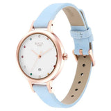 Titan Women's Watch Raga White Dial Blue Leather Strap Watch, 2666WL02