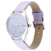Titan Pastel Dreams Women's Watch Mother of Pearl Dial With Purple Leather Strap, 2670SL02
