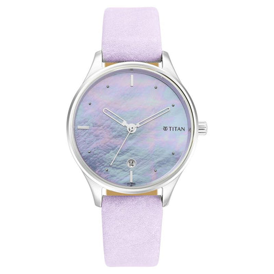 Titan, Women, Analog, Watch, Mother of pearl Dial, Leather Strap, 2670SL02