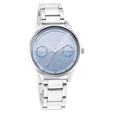 Titan Women's Watch Analog Blue Dial With Silver Stainless Steel Band, 2670SM09