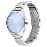 Titan Women's Watch Analog Blue Dial With Silver Stainless Steel Band, 2670SM09
