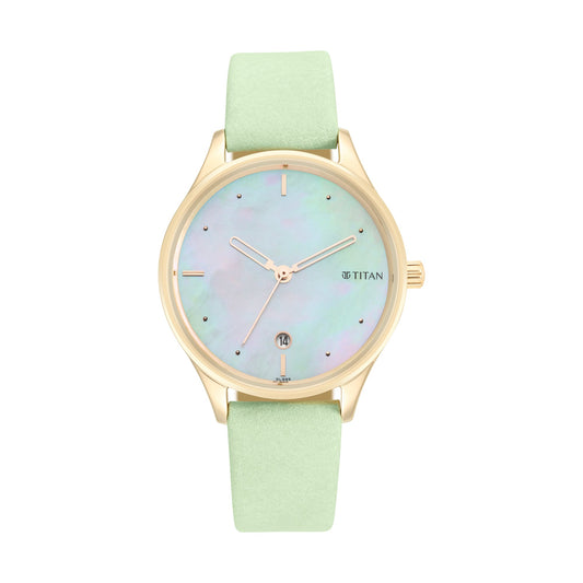 Titan, Women, Analog, Watch, Mother of pearl Dial, Leather Strap, 2670WL04