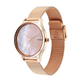 Titan Pastel Dreams Women's Watch Analog Mother of Pearl Dial Rose Gold Mesh Band, 2670WM09