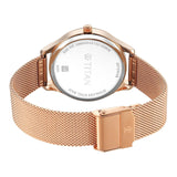 Titan Pastel Dreams Women's Watch Analog Mother of Pearl Dial Rose Gold Mesh Band, 2670WM09