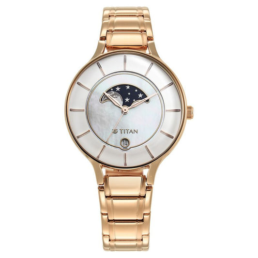 Titan, Women, Analog, Watch, White Dial, Stainless steel Strap, 2674WM02