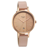 Titan Women's Watch Raga Viva Collection, Rose Gold Dial Beige Leather Strap, 2684WL01