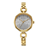 Titan Karishma Silver Dial Gold Stainless Steel Strap Watch for Women, 2702YM01