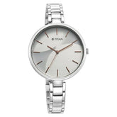 Titan Purple Stackables Quartz Analog Two Toned Dial Stainless Steel Strap Watch for Women 2714SM01