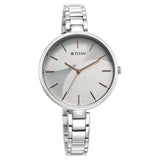 Titan Purple Stackables Quartz Analog Two Toned Dial Stainless Steel Strap Watch for Women 2714SM01