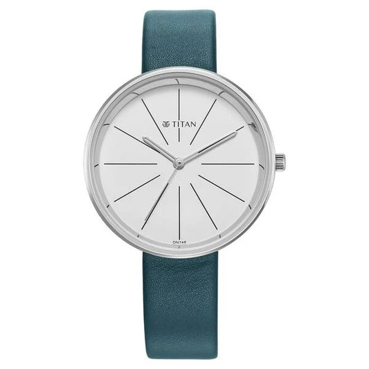 Titan, Men's, Analog Watch, Blue Dial, with Leather Band, TI-2718SL01