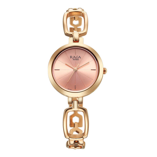Titan Raga Women's Analog Watch Rose Gold Dial With Rode Gold Stainless Steel Strap , 2725WM02
