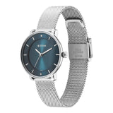 Titan Noir Women's Watch Analog Blue Dial With Silver Mesh Band, 2728SM01