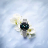 Titan Noir Women's Watch Analog Blue Dial With Silver Mesh Band, 2728SM01