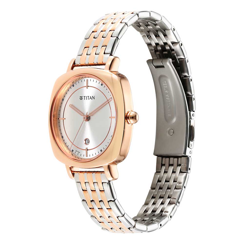 Titan, Men's, Analog Watch, Silver Dial, with Stainless Steel Band, TI-2730KM01