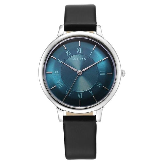 Titan, Women, Analog, Watch, Blue Dial, Leather Strap, 2732SL01