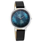 Titan Workwear Women's Watch Analog Blue Dial with Black Leather Strap, 2732SL01