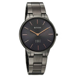 Titan Women's Analog Watch, Black Dial with Stainless Steel Band, 2734QM07