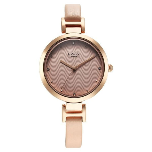Titan, Women, Analog, Watch, Pink Dial, Leather Strap, 2752WL01