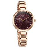 Titan Raga Memoirs Women's Watch Analog Burgundy Dial with Rose Gold Stainless Steel Band, 2752WM01