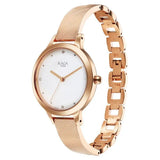 Titan Raga Memoirs Women's Watch Analog White Dial With Rose Gold Stainless Steel Band, 2754WM01