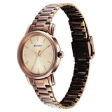 Titan Women's Watch Analog Beige Dial with Brown Stainless Steel Band, 2760QM01