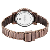 Titan Women's Watch Analog Beige Dial with Brown Stainless Steel Band, 2760QM01