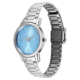 Titan Women's Watch Analog Blue Dial with Silver Stainless Steel Band, 2760SM02