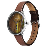 Titan Neo Women's Watch Analog Mother of Pearl Dial with Brown Leather Strap, 2763SL01