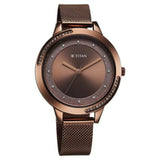 Titan Women's Watch Analog Brown Dial with Brown Mesh Band, 2764QM01