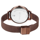 Titan Women's Watch Analog Brown Dial with Brown Mesh Band, 2764QM01
