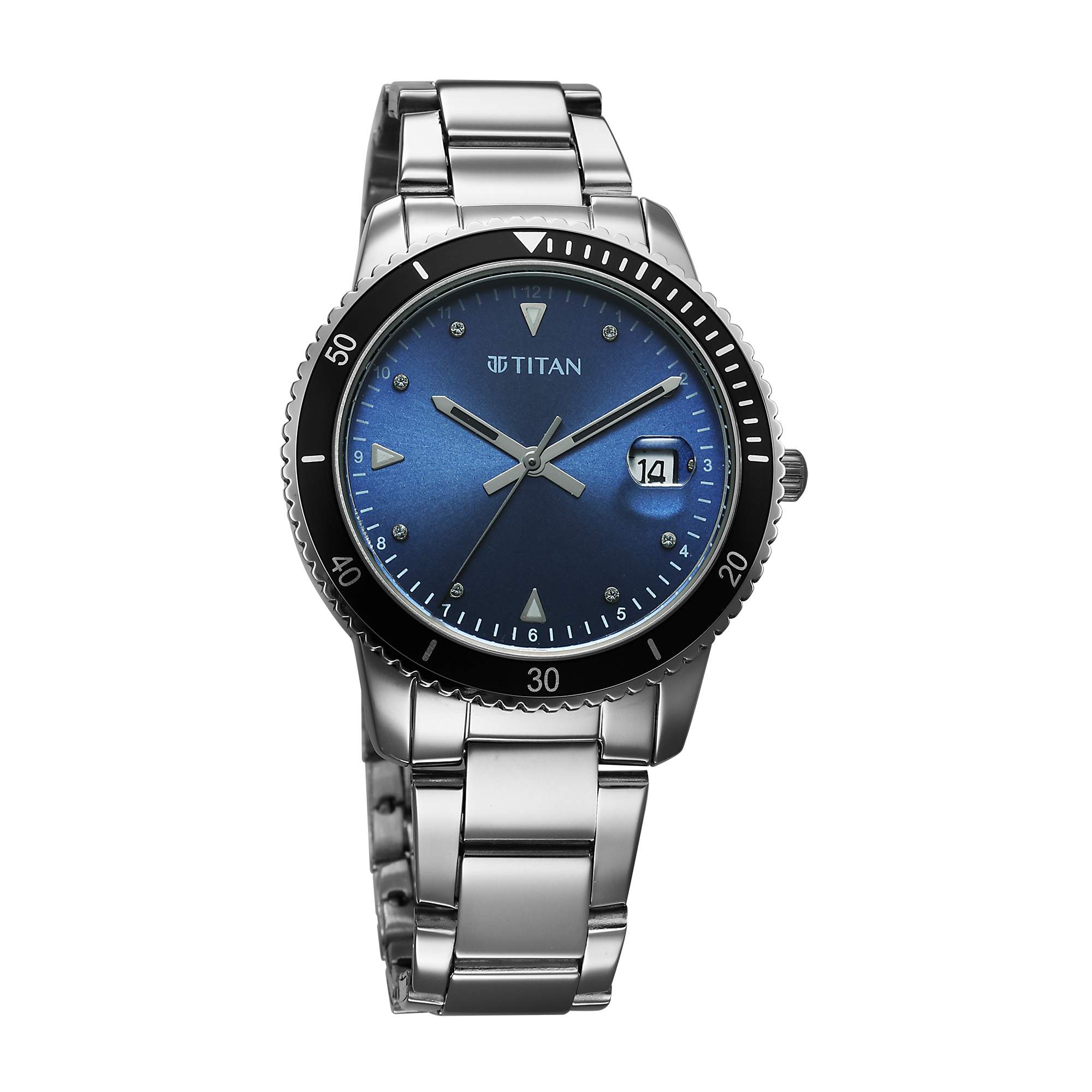 Titan, Women, Analog, Watch, Blue Dial, Stainless steel Strap, 2768KM01
