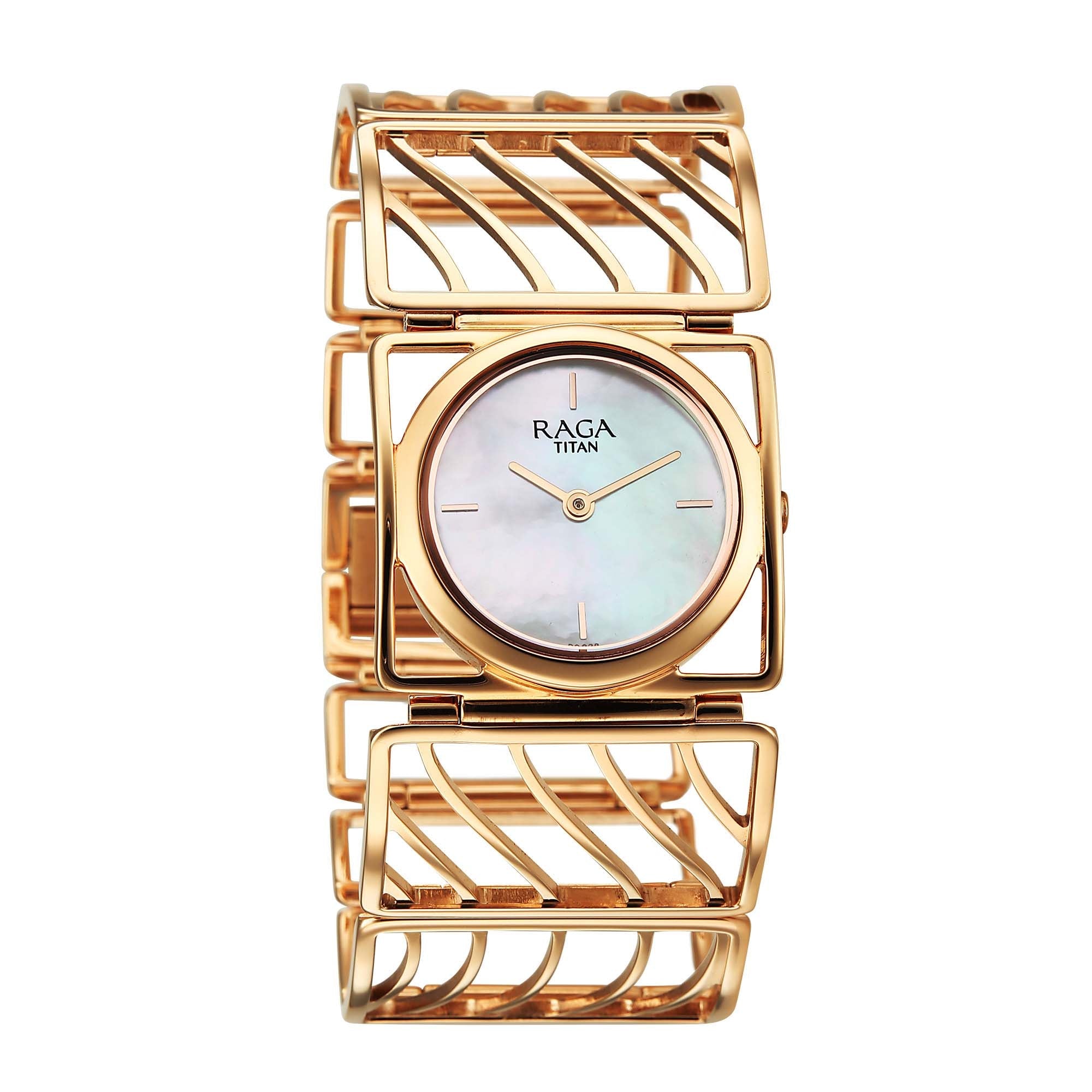Titan Raga Ethereal Quartz Analog Women's Watch with White Mother Of Pearl Dial and Rose G - view 2