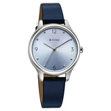 Titan Women's Analog Watch Blue Dial With Blue Leather Strap , 2781SL02
