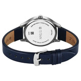 Titan Women's Analog Watch Blue Dial With Blue Leather Strap , 2781SL02