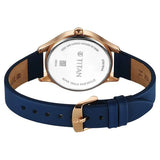 Titan Women's Analog Watch Blue Dial With Blue Leather Strap , 2781WL01