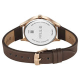 Titan Women's Analog Watch Grey Dial With Brown Leather Strap , 2781WL02