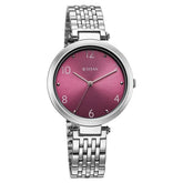 Titan Workwear Quartz Analog Women's Watch with Purple Dial and Stainless Steel Strap, 2783SM01