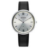 Titan Womens Neo Analog Watch White Dial with Brown Leather Strap ,2784SL01