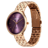 Titan Womens Neo Analog Watch Purple Dial with Rose Gold Stainless Steel Band ,2784WM03