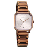 Titan Neo Women's Analog Watch Quartz, Silver Dial with Brown Stainless Steel Band, 2786QM01