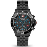 Swiss Military Hanowa Men's Chronograph Watch Black Dial with Black Stainless Steel Bracelet, SMWGI2100730