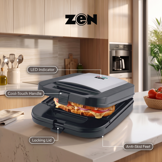 Zen 4 Slice Grill Sandwich Maker-1400W, ZSM400G
