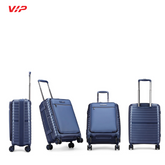 VIP Aerplus 55cm 8 Wheels Hard Trolley with Laptop Compartment | Blue, AERPLUS55BLU