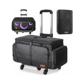 Ikarao Rolling Speaker Bag with 10mm Thick Padding and Folding Hand Truck, IK-X1TRLYBAG
