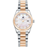 Beverly Hills Polo Club Women's Watch Analog Mother of Pearl Dial with Two-Toned Stainless Steel Band, BP3801X.520
