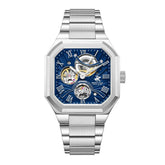 Beverly Hills Polo Club Men's Automatic Watch Analog Blue Dial with Silver Stainless Steel Band, BP3799X.390