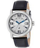 Fastrack Men's Watch Analog, Silver Dial Black Leather Strap, 3021SL03