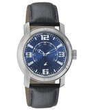 Fastrack Men's Watch Analog, Blue Dial   Leather Strap, 3021SL05